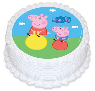 PEPPA PIG ROUND EDIBLE ICING IMAGE - 6.3 INCH / 16CM