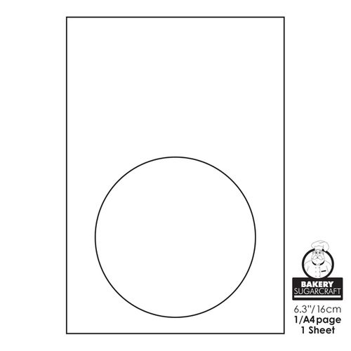 FROSTING SHEET | 6.3 INCH/16CM ROUND | BLANK SINGLE SHEET