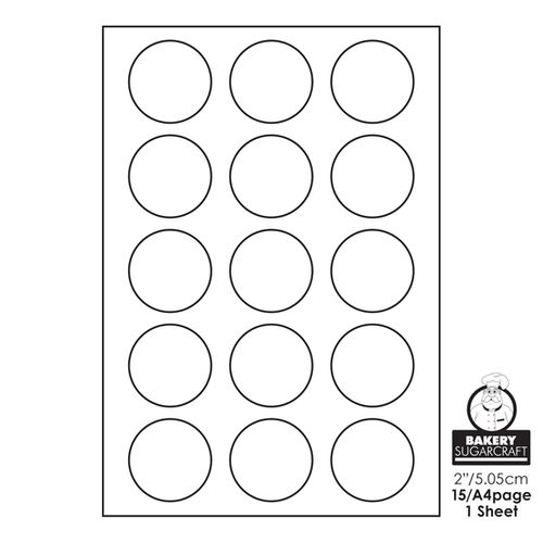 FROSTING SHEET | 2 INCH/5.05CM ROUND | BLANK SINGLE SHEET