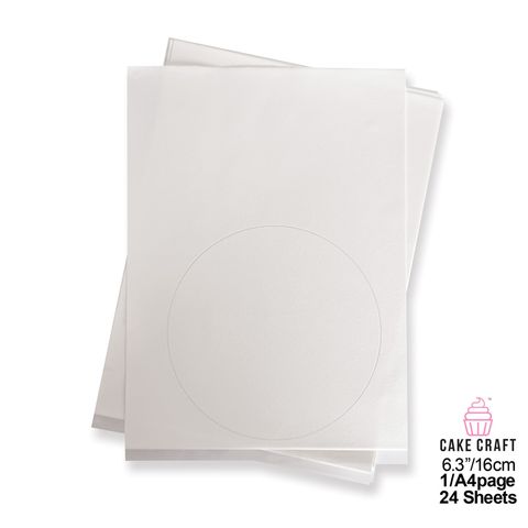FROSTING SHEETS | 6.3 INCH/16CM ROUND | 24 SHEETS - BB 03/26