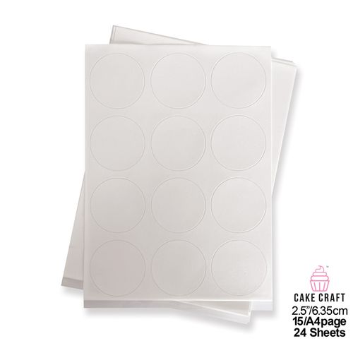 FROSTING SHEETS | 2.5 INCH/6.35CM ROUND | 24 SHEETS - BB 12/25
