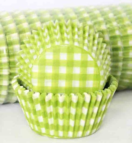 408 BAKING CUPS - LIME GINGHAM - 500 PIECE PACK