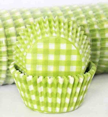 408 BAKING CUPS - LIME GINGHAM - 500 PIECE PACK
