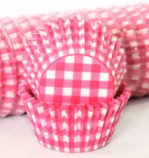 408 BAKING CUPS - HOT PINK GINGHAM - 500 PIECE PACK
