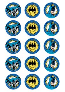 BATMAN - 2 INCH/5CM CUPCAKE IMAGE SHEET - 15 PER SHEET