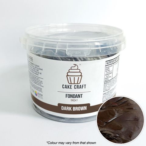 CAKE CRAFT | FONDANT | DARK BROWN | 1KG - BB - 28/03/25