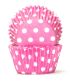 408 BAKING CUPS - PASTEL PINK POLKA DOTS - 100 PIECE PACK