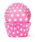 408 BAKING CUPS - PASTEL PINK POLKA DOTS - 100 PIECE PACK