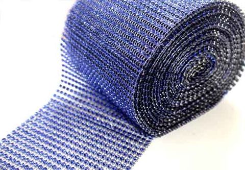 DIAMANTE WRAP - BLUE   1 METRE