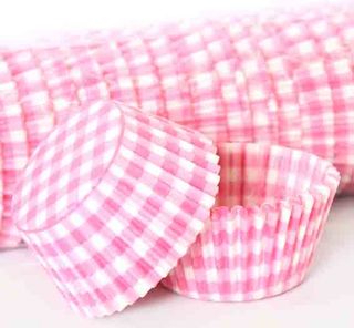 700 BAKING CUPS - PASTEL PINK GINGHAM - 500 PIECE PACK