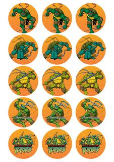 TEENAGE MUTANT NINJA TURTLES | CUPCAKE EDIBLE IMAGE SHEET | 2 INCH/5CM | 15 PER SHEET