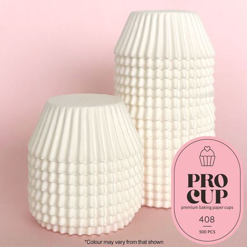 408 BAKING CUPS - WHITE - 500 PIECE PACK