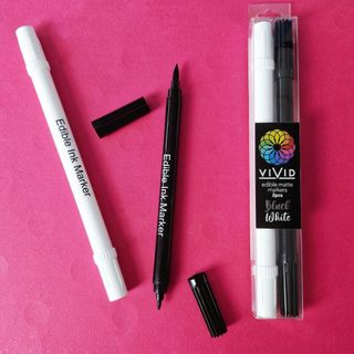 VIVID | EDIBLE MATTE MARKERS | WHITE & BLACK | 2PK