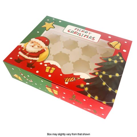 CHRISTMAS CUPCAKE BOX | 12 HOLE