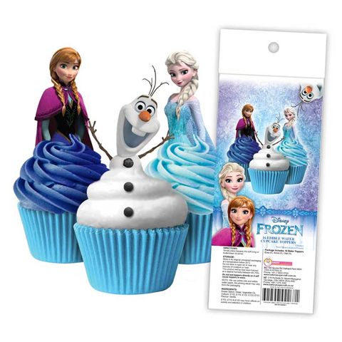 DISNEY FROZEN EDIBLE WAFER CUPCAKE TOPPERS - 16 PIECE PACK - BB 06/25