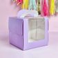 CAKE CRAFT | LILAC | 6.2X6.2X5.9 INCH | TOP HANDLE WINDOW CAKE BOX | RETAIL PACK