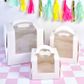 CAKE CRAFT | WHITE | 5.3X5.3X4 INCH | TOP HANDLE WINDOW CAKE BOX | RETAIL PACK