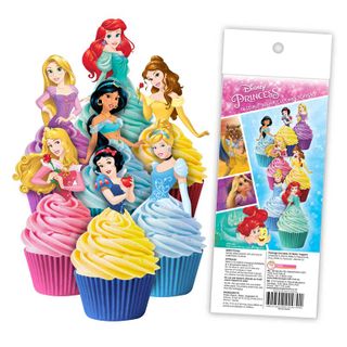 DISNEY PRINCESS EDIBLE WAFER CUPCAKE TOPPERS - 16 PIECE PACK - BB 12/25