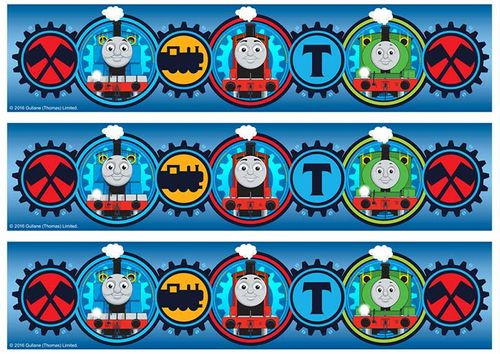 THOMAS THE TANK ENGINE - CAKE STRIPS A4 EDIBLE IMAGE