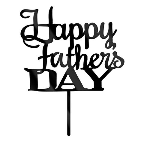 Download Happy Fathers Day Black Acrylic Cake Topper