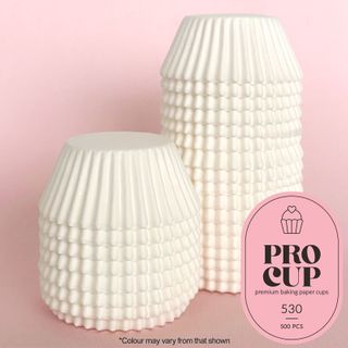 530 BAKING CUPS - WHITE COLOURS - 500 PIECE PACK