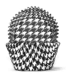 700 BAKING CUPS - BLACK HOUNDS TOOTH - 100 PIECE PACK