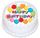 HAPPY BIRTHDAY BALLOONS ROUND EDIBLE ICING IMAGE - 6.3 INCH / 16CM