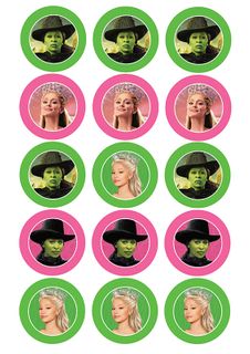WICKED - 2 INCH/5CM CUPCAKE IMAGE SHEET - 15 PER SHEET