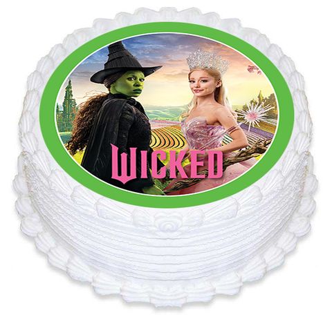 WICKED - ROUND EDIBLE ICING IMAGE - 6.3 INCH / 16CM