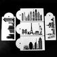 CITY SKYLINE LANDSCAPE STENCIL SET | 5 PIECES