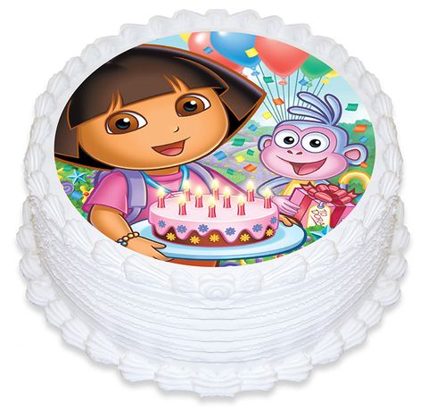 DORA ROUND EDIBLE ICING IMAGE - 6.3 INCH / 16CM