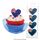 CAKE CRAFT | NEW ZEALAND FLAG HEARTS | WAFER TOPPERS | PACKET OF 16
