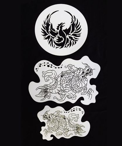 CHINESE DRAGON STENCIL - SET OF 3