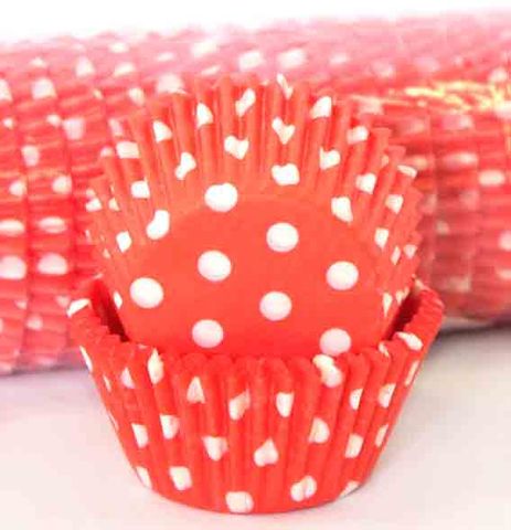 408 BAKING CUPS - RED POLKA DOTS - 500 PIECE PACK