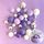 PURPLE, WHITE & SILVER | DECO FOAM BALL TOPPER | 32 PC SET