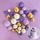PURPLE, WHITE & GOLD | DECO FOAM BALL TOPPER | 32 PC SET
