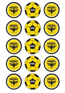 A-LEAGUE WELLINGTON FC 2 INCH/5CM CUPCAKE IMAGE SHEET - 15 PER SHEET