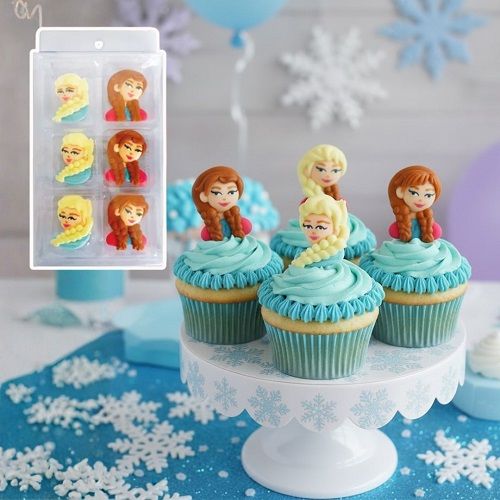 FROZEN - ELSA & ANNA FACE | SUGAR DECORATIONS | 6 PIECE PACK - BB 30/12/26