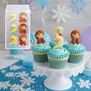FROZEN - ELSA & ANNA FACE | SUGAR DECORATIONS | 6 PIECE PACK - BB 30/12/26
