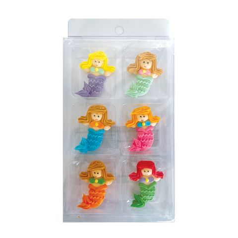 MERMAIDS | SUGAR DECORATIONS | 6 PIECE PACK - BB 12/24