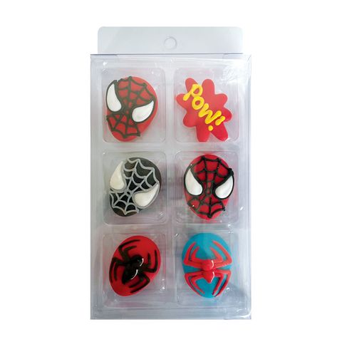 SPIDERMAN | SUGAR DECORATIONS | 6 PIECE PACK - BB 12/24