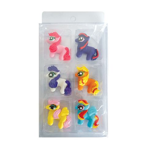 LITTLE PONY/PONIES | SUGAR DECORATIONS | 6 PIECE PACK - BB 12/25