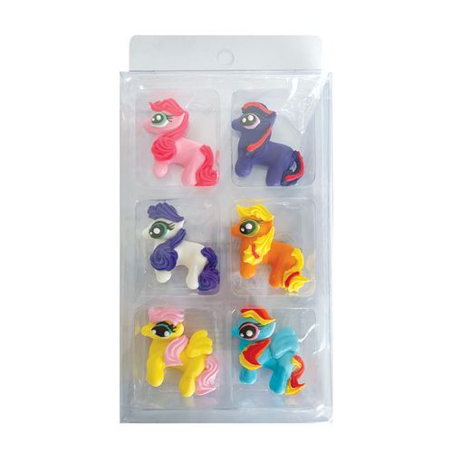 LITTLE PONY/PONIES | SUGAR DECORATIONS | 6 PIECE PACK - BB 12/24