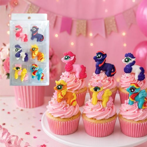 LITTLE PONY/PONIES | SUGAR DECORATIONS | 6 PIECE PACK