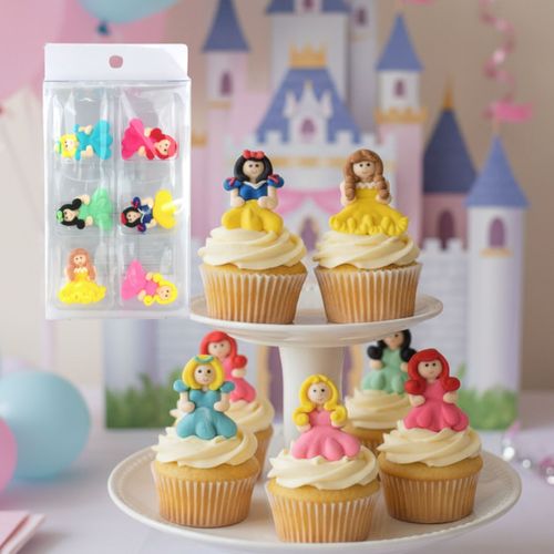 FLAT PRINCESS | SUGAR DECORATIONS | 6 PIECE PACK