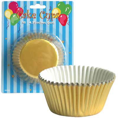 GOLD BAKING CUPS 4 3/4 INCH / 12CM (30)