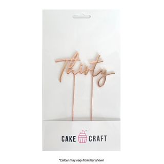 CAKE CRAFT | METAL TOPPER | THIRTY | ROSE GOLD | 12CM