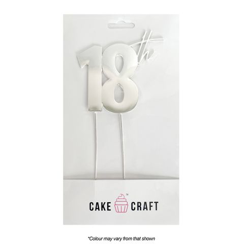 CAKE CRAFT | METAL TOPPER | 18TH | SILVER | 9CM