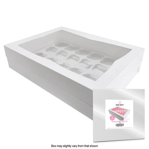 CAKE CRAFT | CUPCAKE BOX | 24 HOLES | STANDARD | 4 INCH HIGH | RETAIL PACK