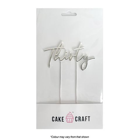 CAKE CRAFT | METAL TOPPER | THIRTY | SILVER | 12CM